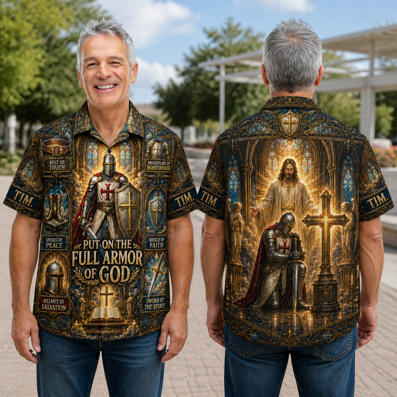 Custom Name Christian Hawaiian Shirt, Personalized Faith Graphic Shirt, Religious Gift for Men hn03082026