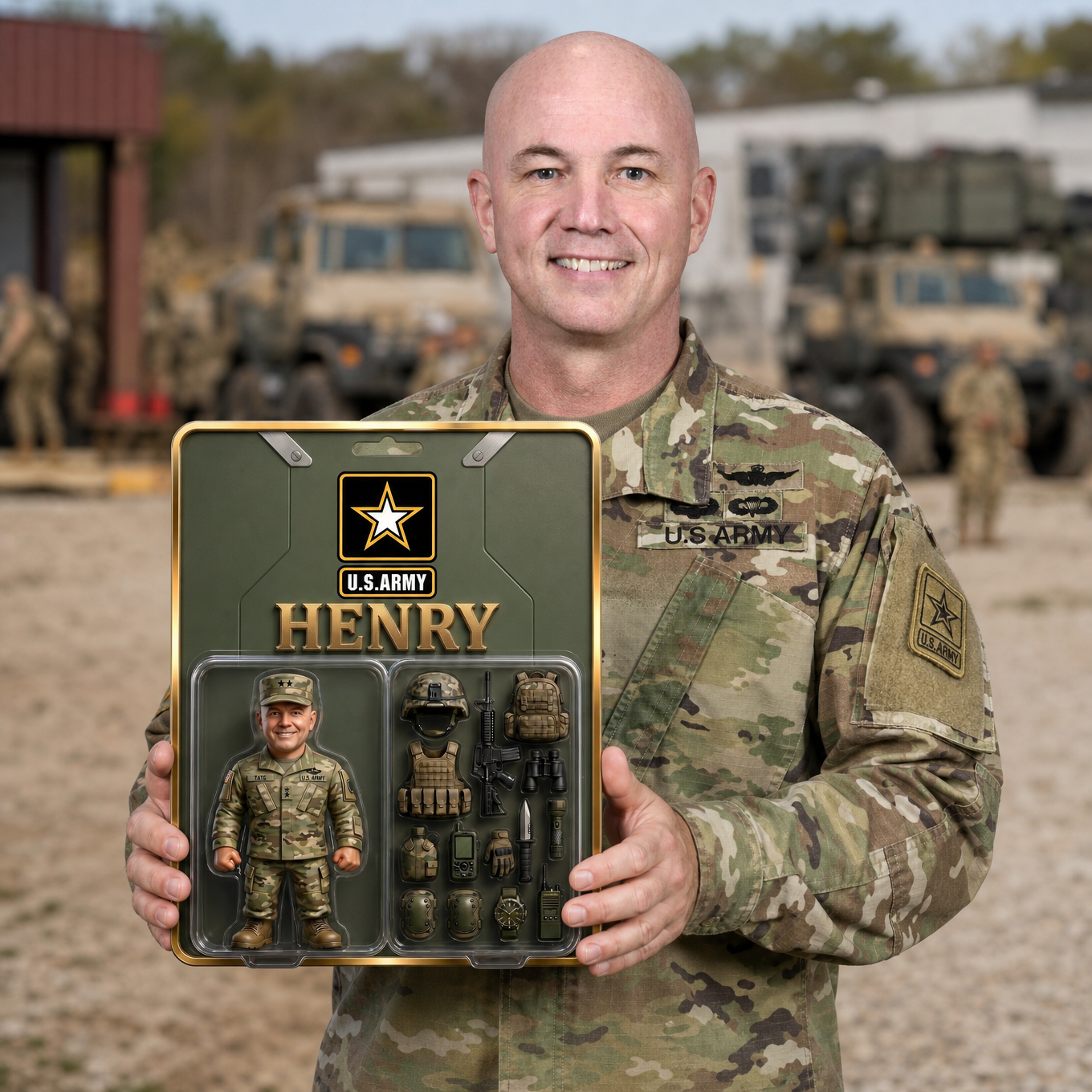 Custom U.S. Army Action Plaque - Personalized Military Deployment Gift