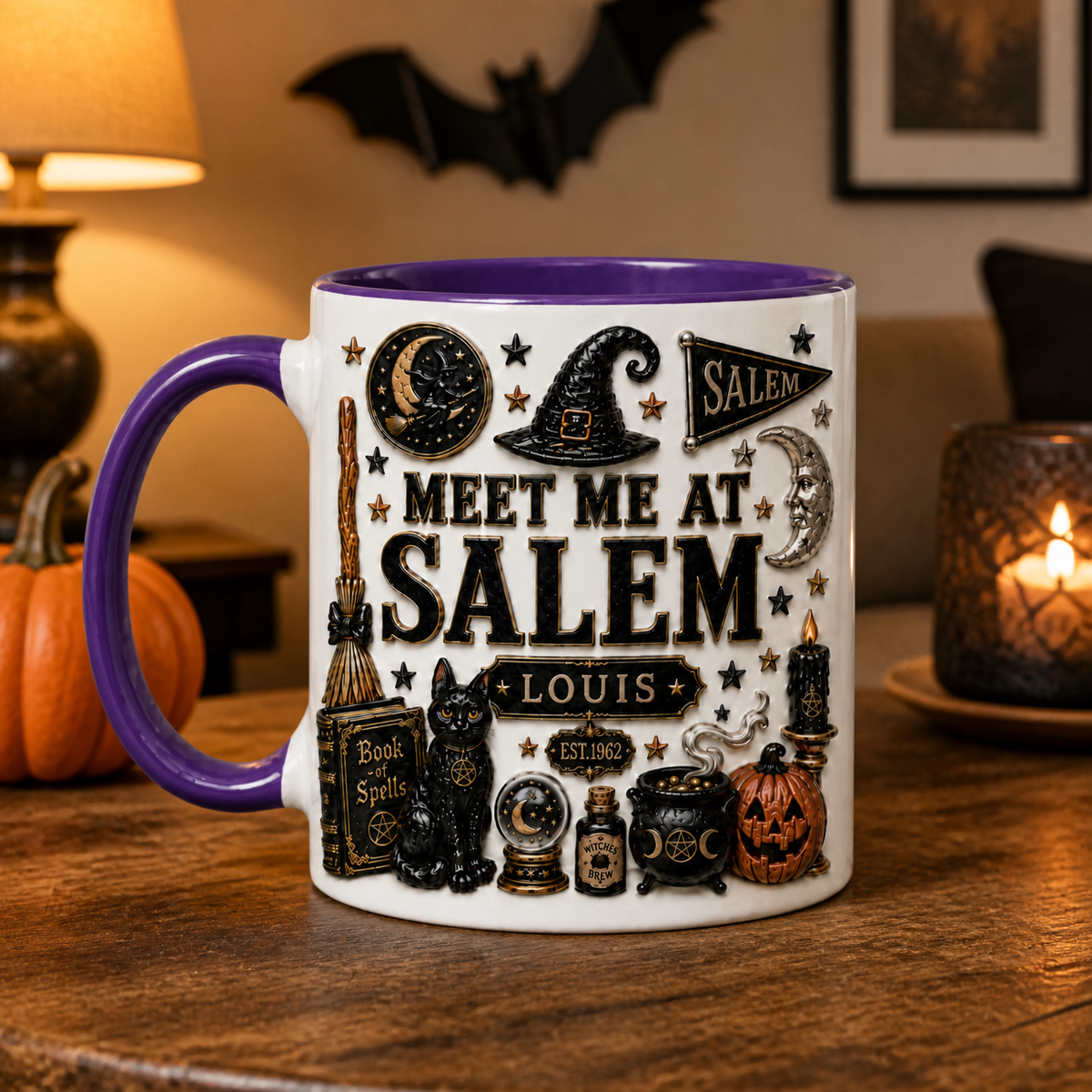 Custom Name Witch Mug, Personalized Magic Coffee Cup, Halloween Gift for Witch Fans hn04082026
