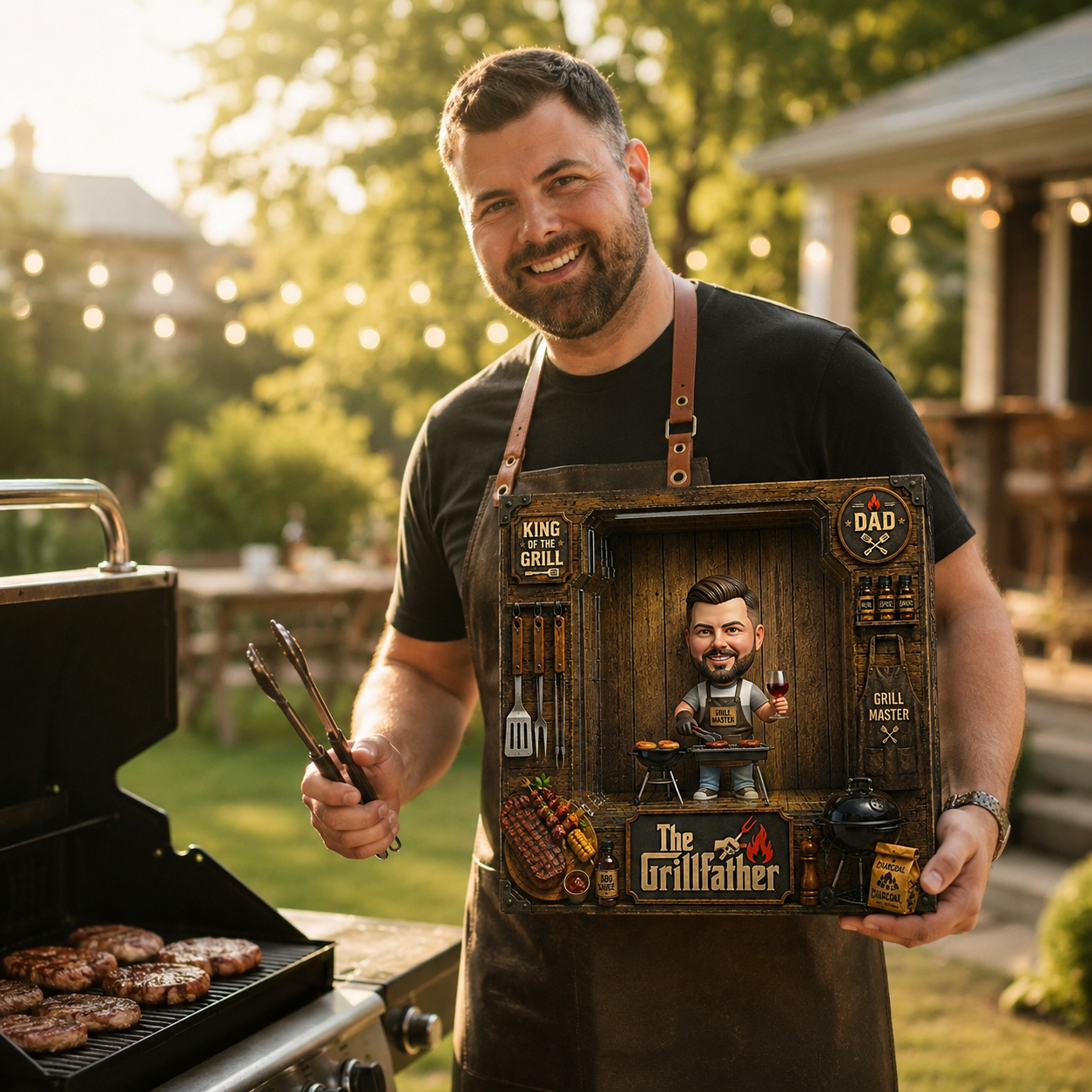 Custom BBQ Dad Plaque, Personalized Grillfather Photo Plaque for Dad, Custom Grilling Gift for Father, BBQ Master Keepsake, Father’s Day Gift for Grill Lovers