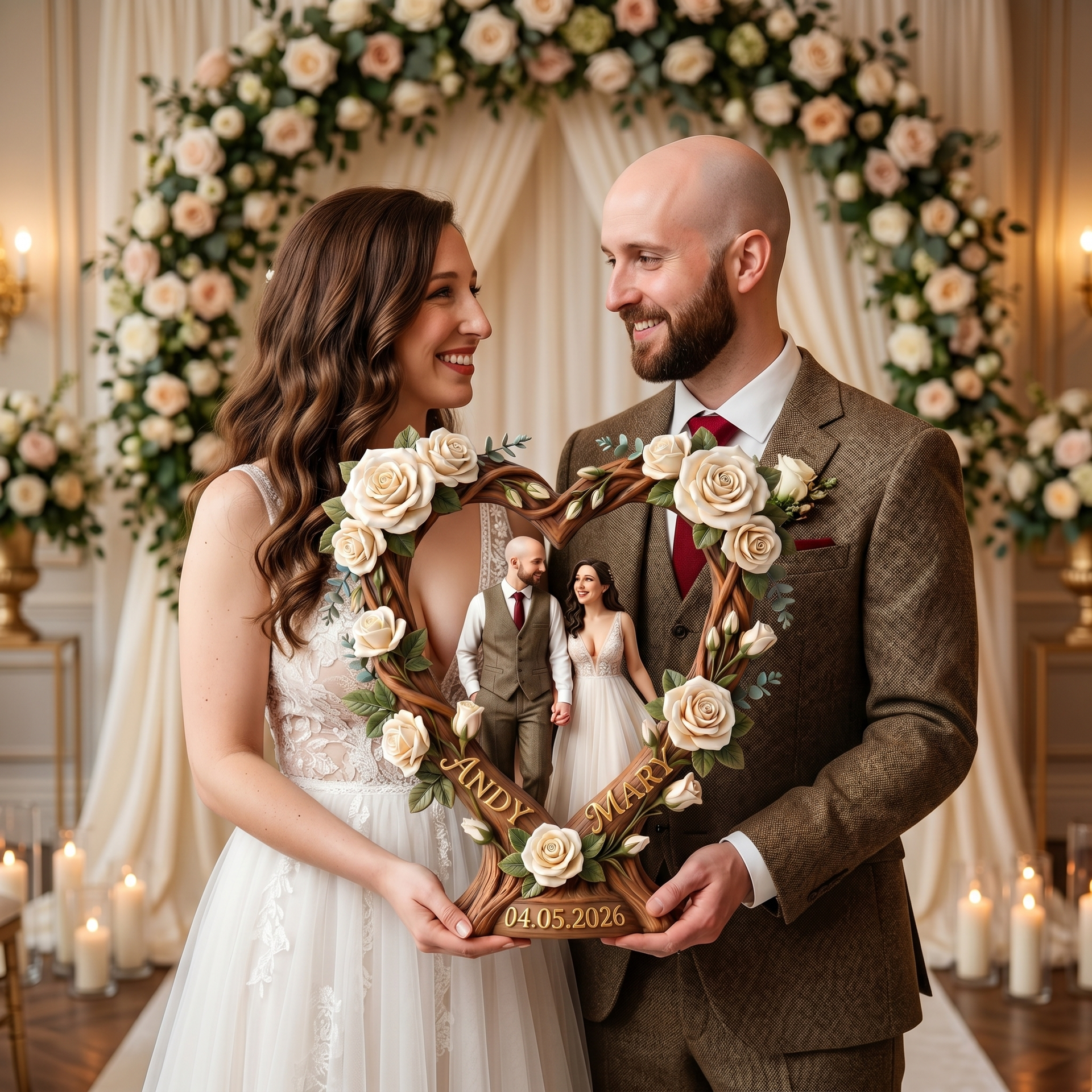 Custom Wedding Photo Plaque 2 - Personalized Anniversary Gift for Couple