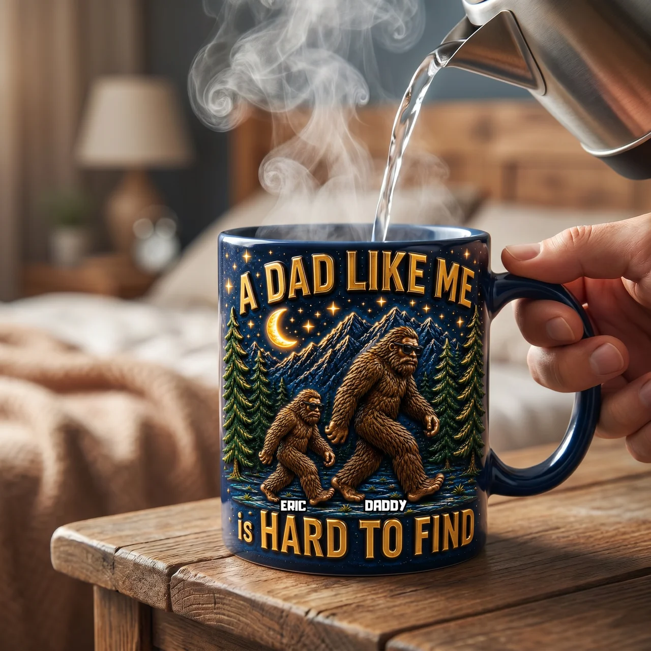 Custom Heat Changing Mug for Dad, Personalized Bigfoot Mug, Funny Dad Gift, Color Changing Coffee Mug, Custom Name Mug, Unique Gift for Father