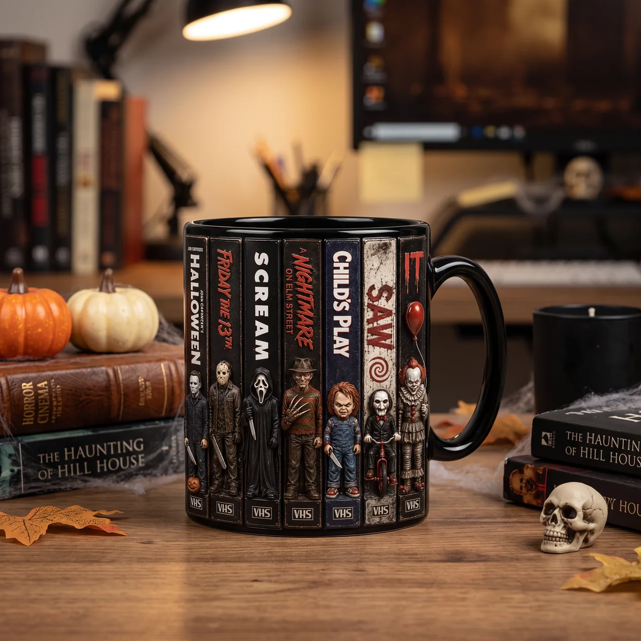 Horror Movie Mug, Spooky Coffee Cup, Halloween Gift for Horror Fans hn29072026