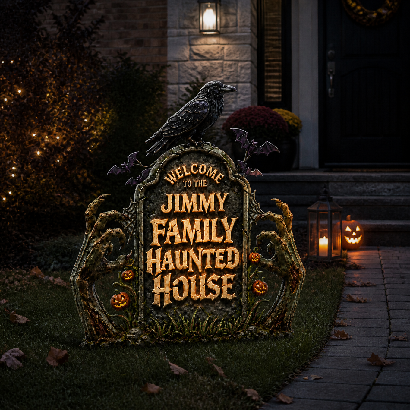 Custom Name Horror Yard Decor, Personalized Haunted House Yard Decor, Gift for Horror Fans hn05082026