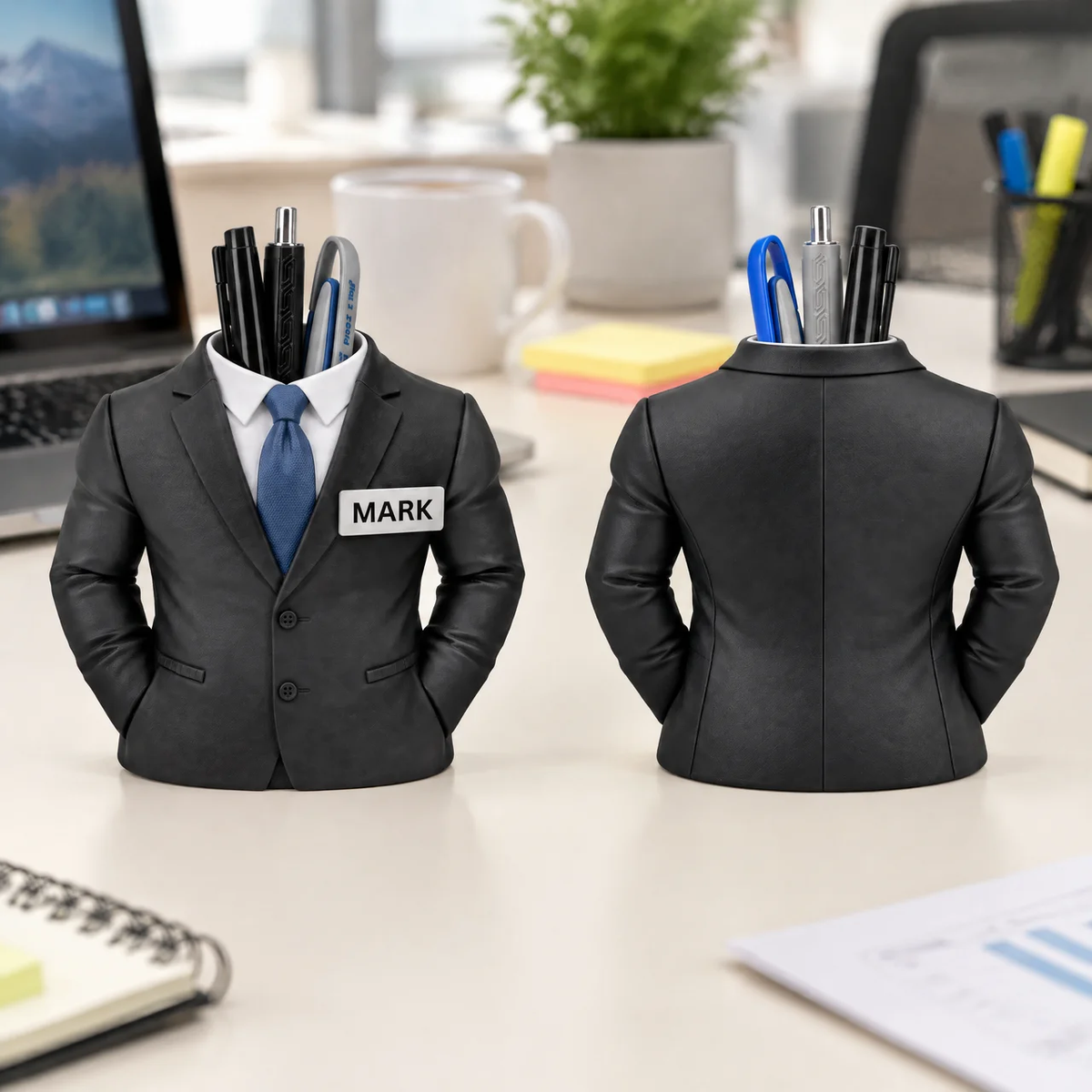 Custom Vest Shape Pen Holder With Name, Personalized Office Desk Organizer, Gift for Officers, Professionals and Work Lovers hn07102026