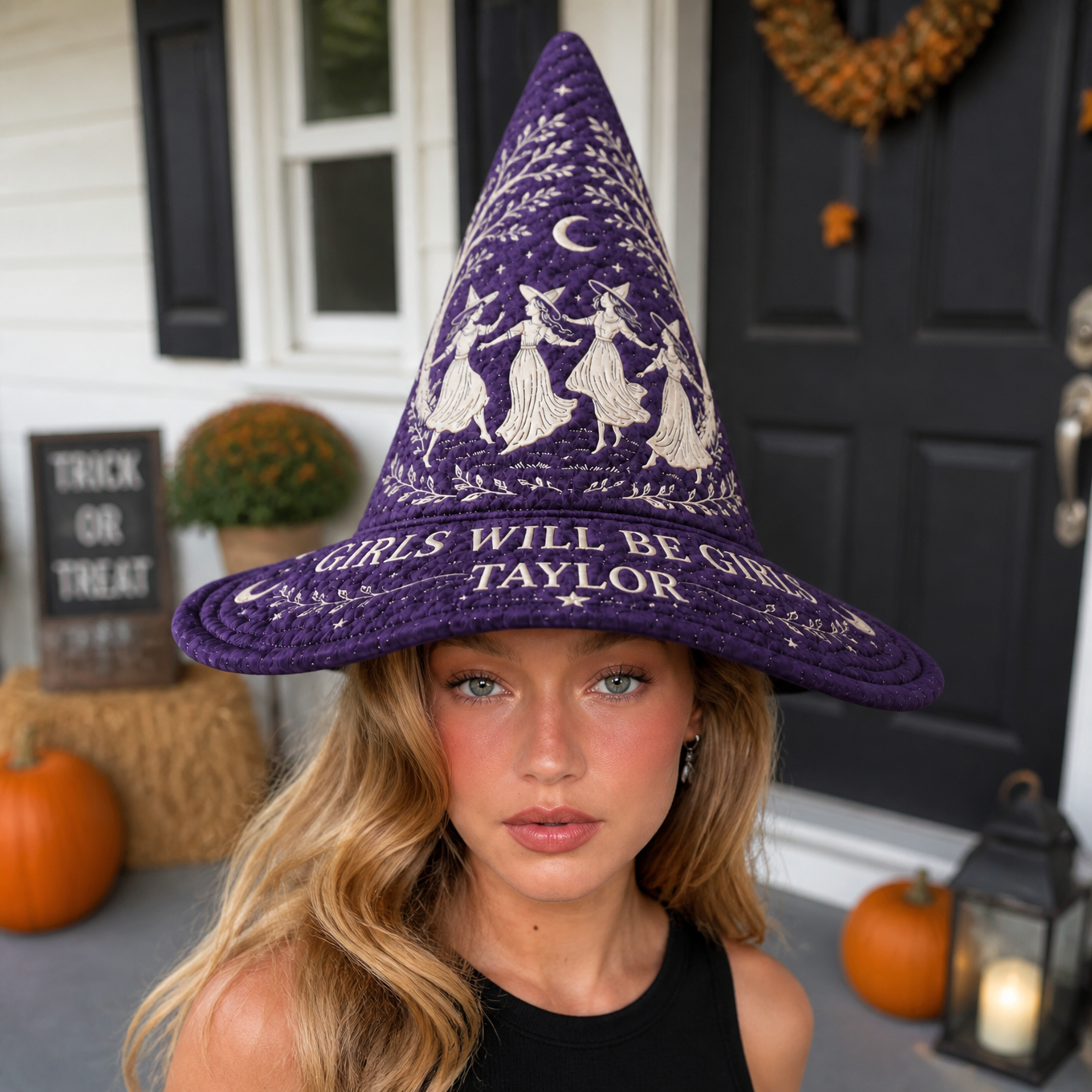 Custom Name Witch Hat, Personalized Halloween Wizard Hat, Gift for Witch Fans hn05082026