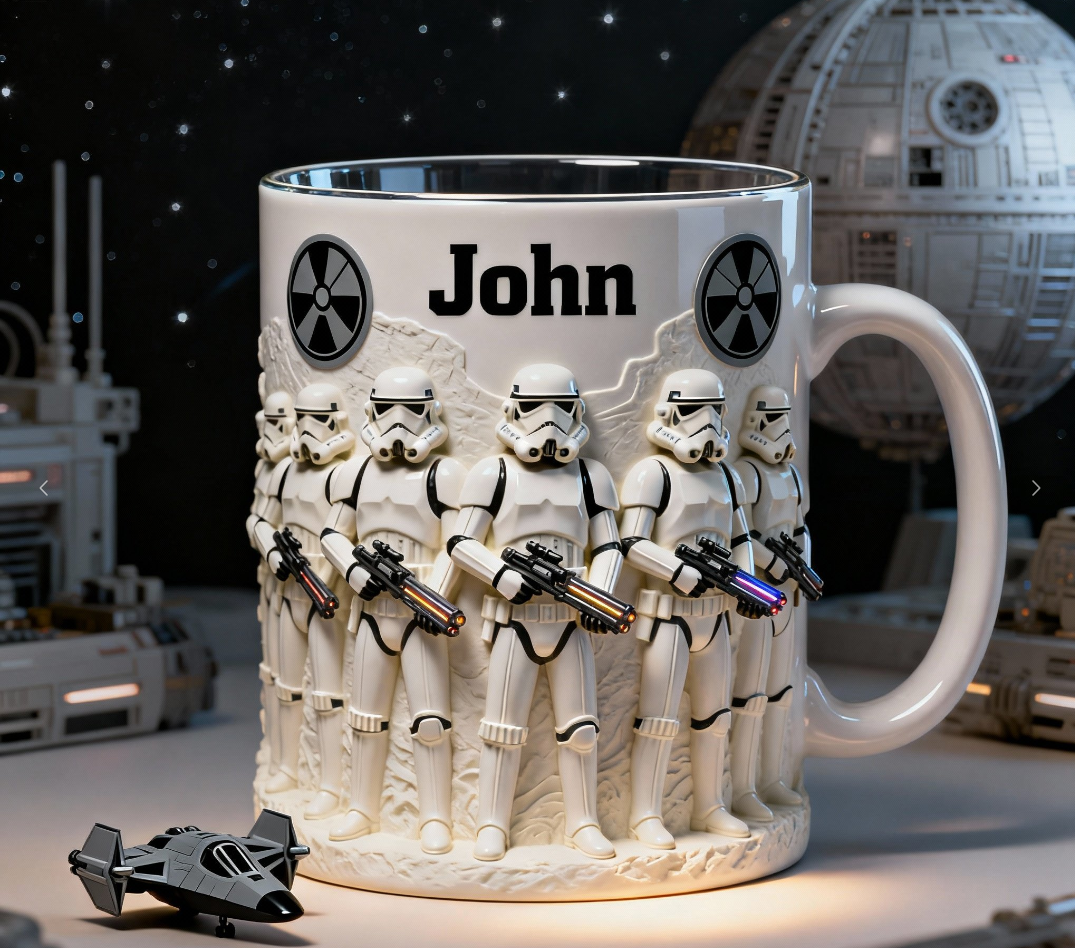 Personalized Galactic Villain Mug – Dark Sci-Fi Collectible Coffee Cup – Custom Name Gift