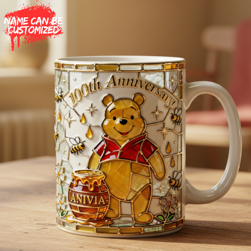 Personalized Honey Bear Fan Lover Gift Mug – Custom Name Cute Cartoon Gift