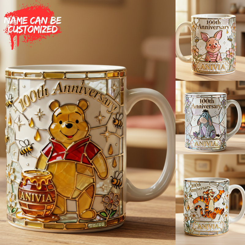 Personalized Honey Bear Fan Lover Gift Mug – Custom Name Cute Cartoon Gift