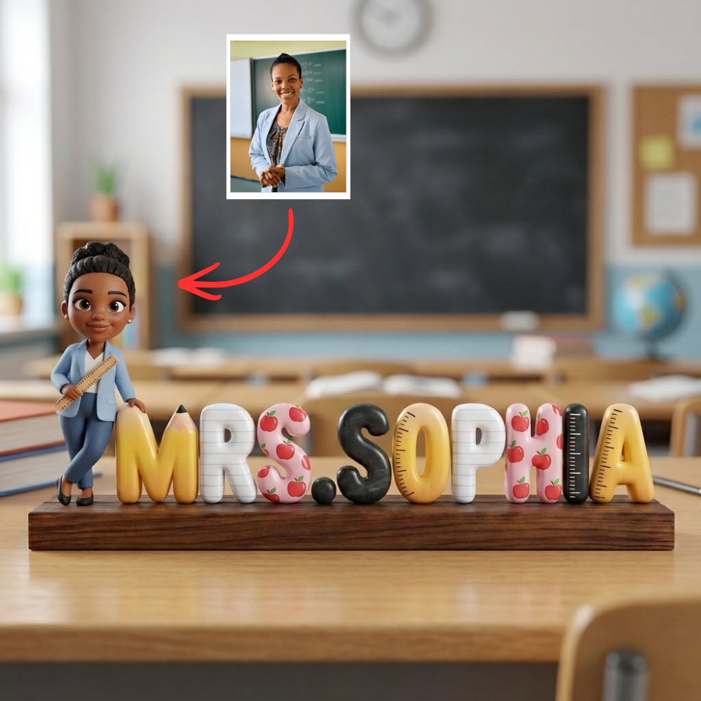 Personalized Teacher Acrylic Plaque – Custom Photo Teacher Gift, Mrs Name Acrylic Plaque, Back to School Gift, Teacher Appreciation Gift, Custom Name Acrylic Plaque