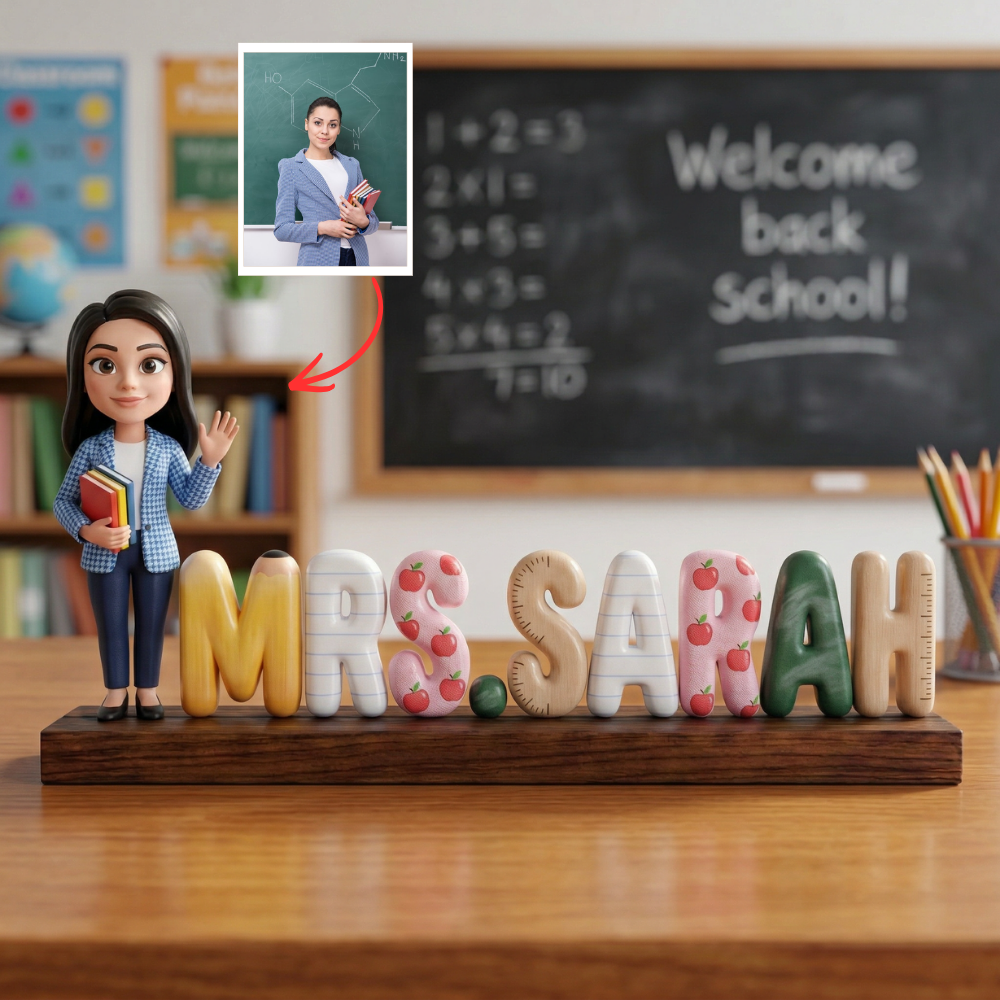 Personalized Teacher Acrylic Plaque – Custom Photo Teacher Gift, Mrs Name Acrylic Plaque, Back to School Gift, Teacher Appreciation Gift, Custom Name Acrylic Plaque