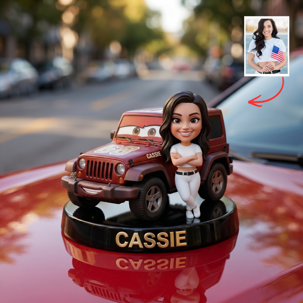 Personalized Car Lover Plaque – Custom Photo Figure with Truck, Custom Name Gift for Him, Car Enthusiast Gift, Unique Birthday Gift