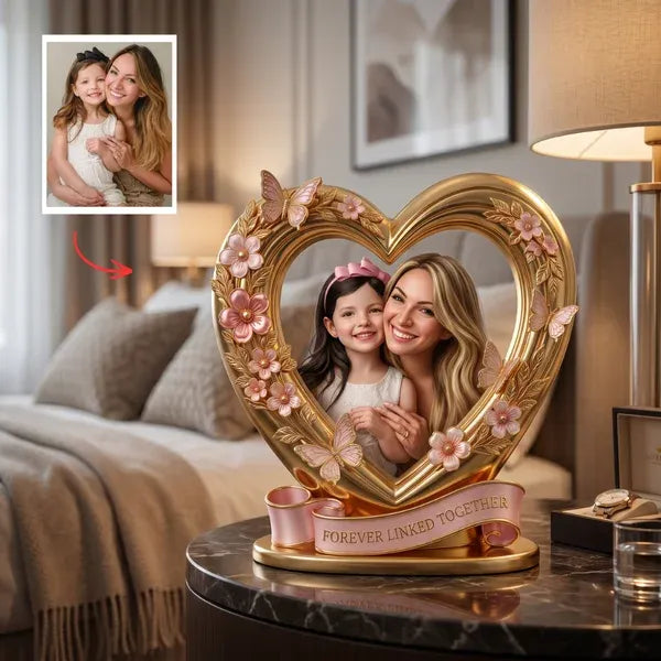 Personalized Mom Photo Plaque – Custom Heart Photo Gift For Mom, “Love You Mama” Plaque, Mother Daughter Gift, Custom Keepsake Gift