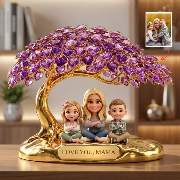 Personalized Mom Photo Plaque – Custom Family Tree Photo Gift For Mom, “Best Mom Ever” Plaque, Custom Keepsake Gift From Kids