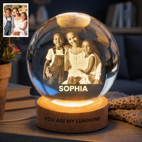 Custom Photo Lamp – Personalized Crystal Photo Light, Gift For Mom, Custom Engraved Night Light, Best Mom Ever LED Lamp
