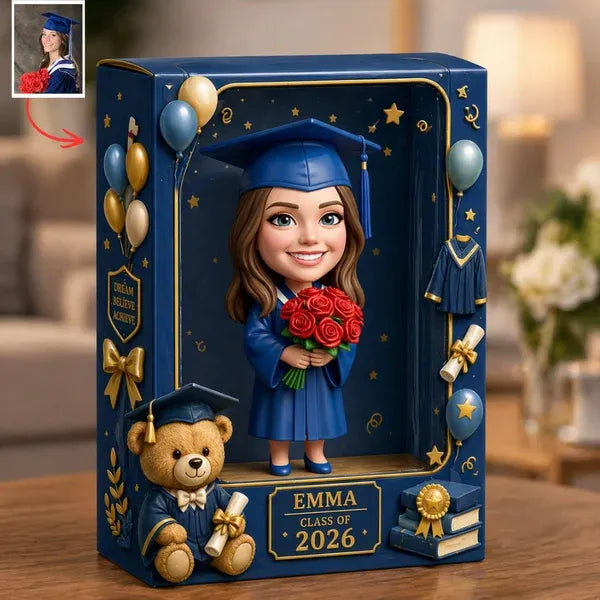 Custom Graduation Photo Plaque – Personalized Graduation Gift 2026, Custom Photo Keepsake for Kids, Preschool Kindergarten Graduate Gift, Name & Year Plaque