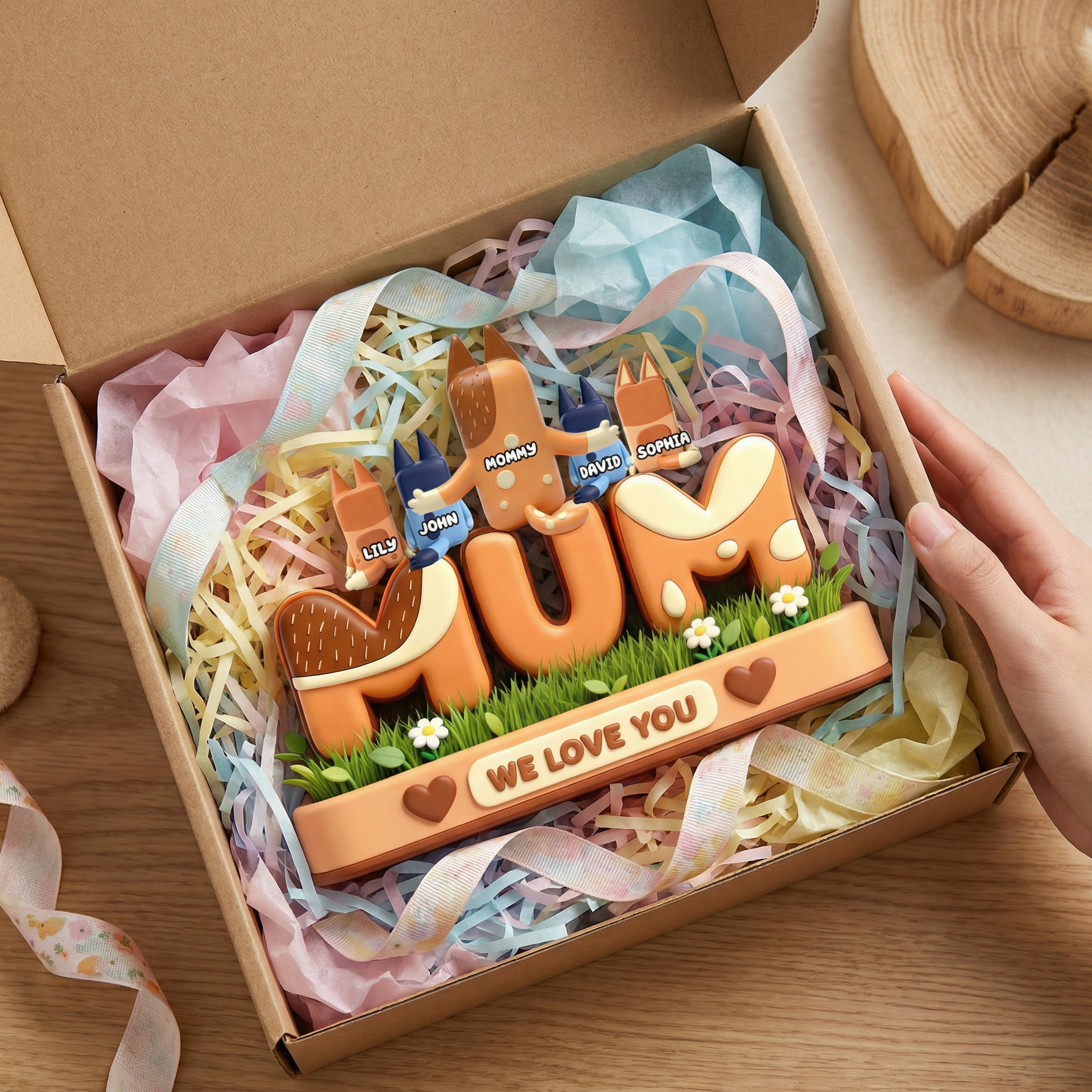 Custom Name Mommy Acrylic Plaque with Children – Family Love Decor – Gift For Mom