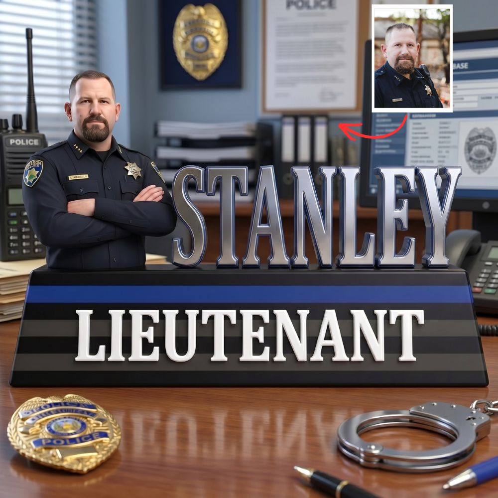 Personalized Police Officer Plaque – Custom Photo Law Enforcement Gift, Custom Name Rank Plaque, Gift for Police Officer, Sergeant Gift