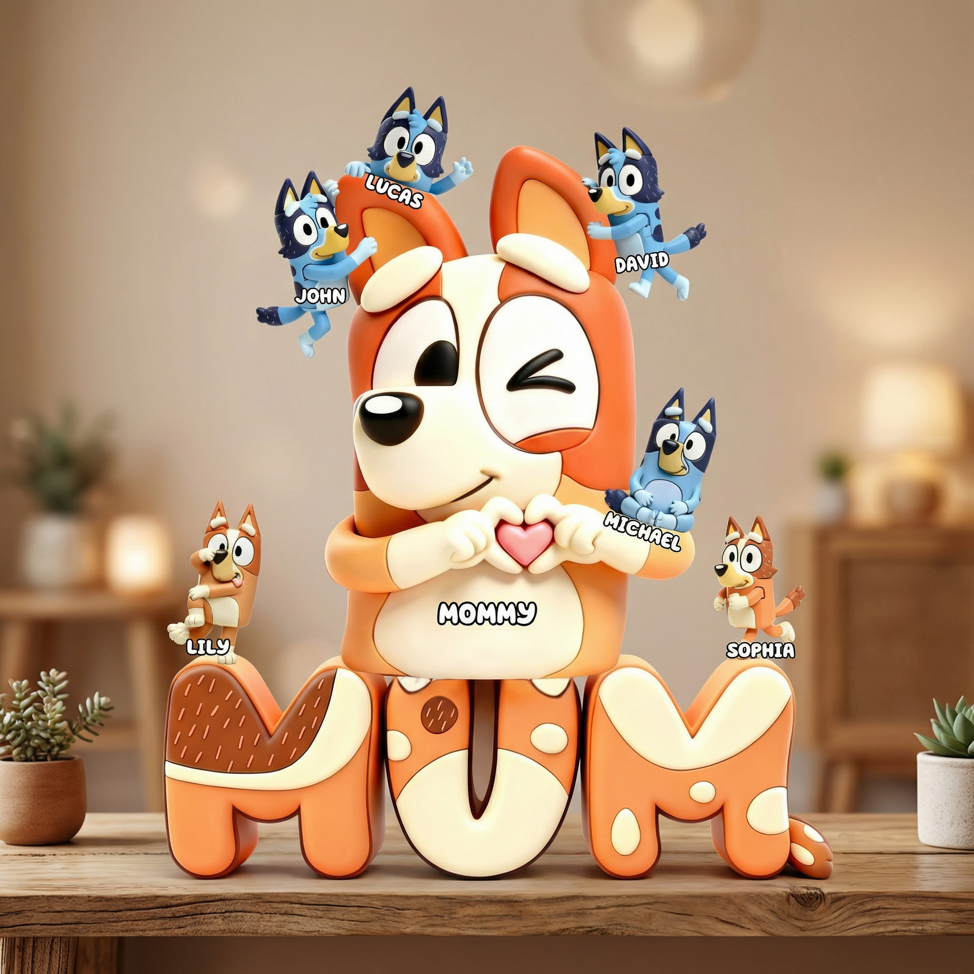 Personalized Mom Acrylic Plaque with Children Names – Family Love Decor – Gift For Mom