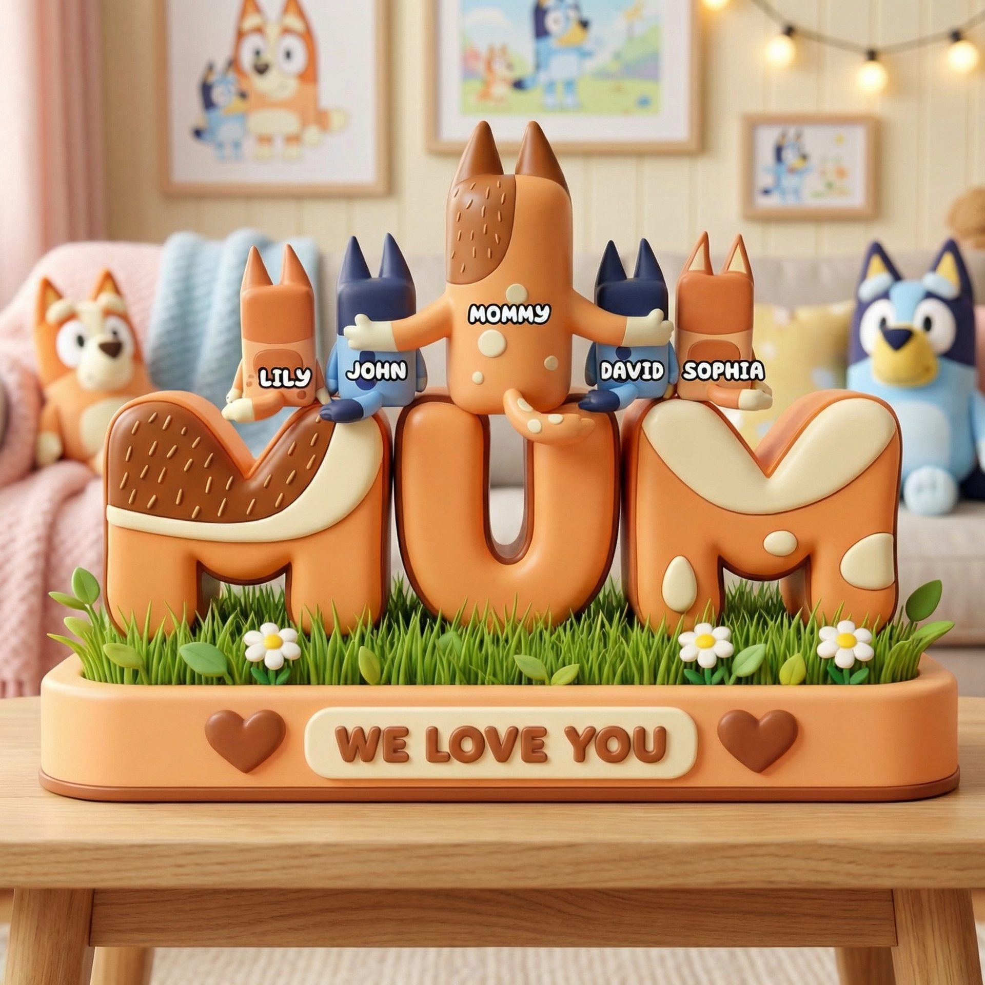 Custom Name Mommy Acrylic Plaque with Children – Family Love Decor – Gift For Mom