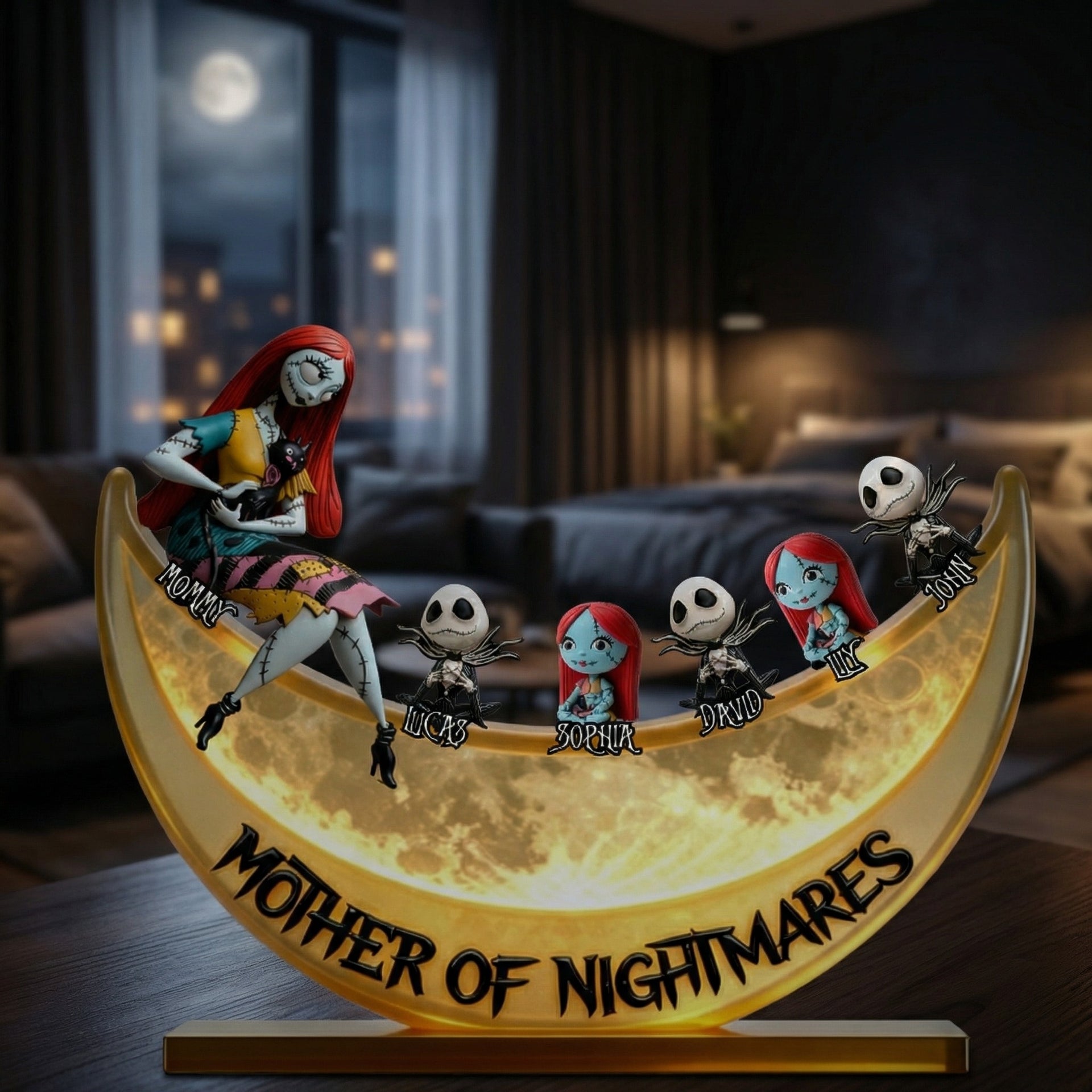 Personalized Gothic Mom with Kids Names Acrylic Plaque – Fantasy Family Decor Gift For Mom