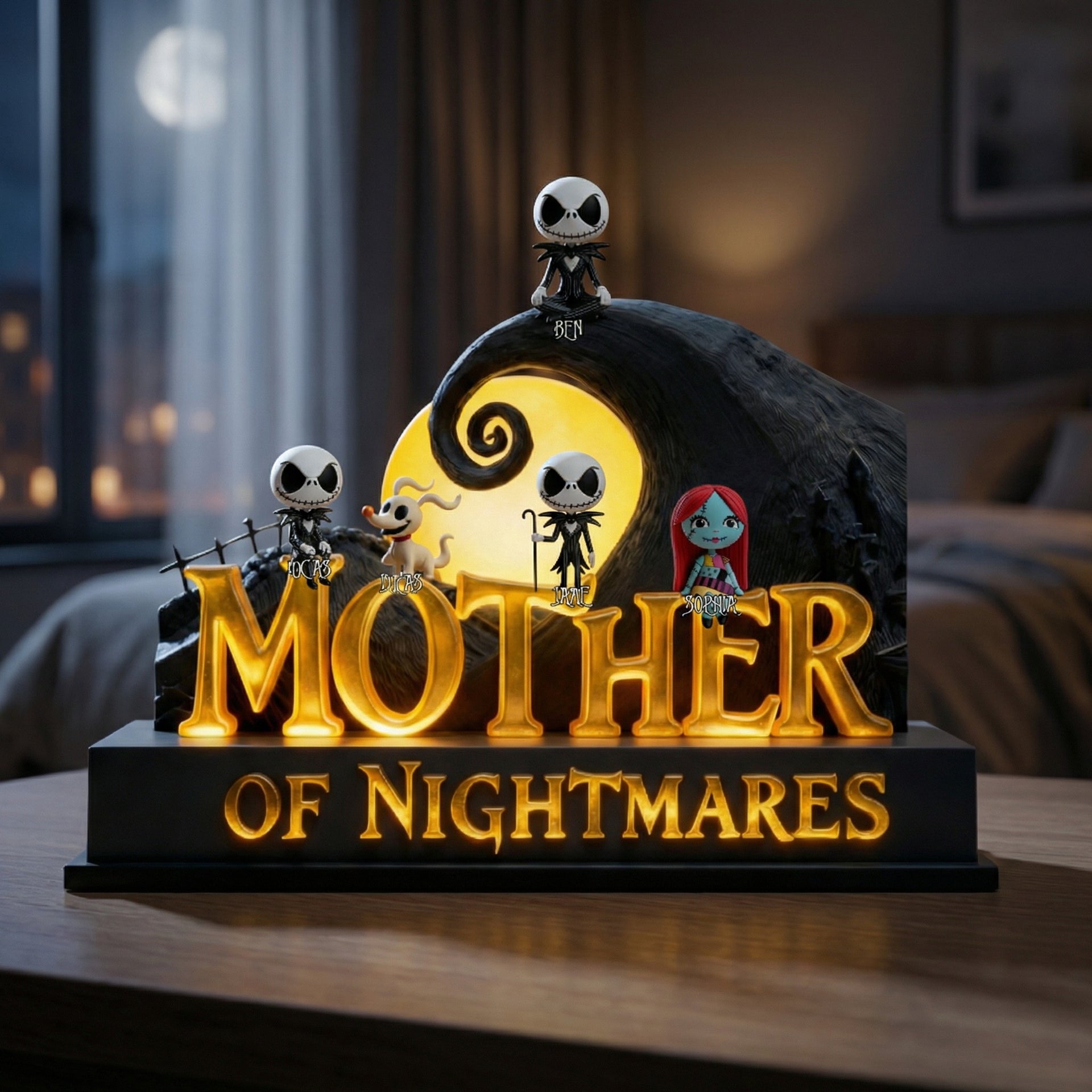 Personalized Gothic Mom Acrylic Plaque with Kids Names – Fantasy Family Decor Gift For Mom