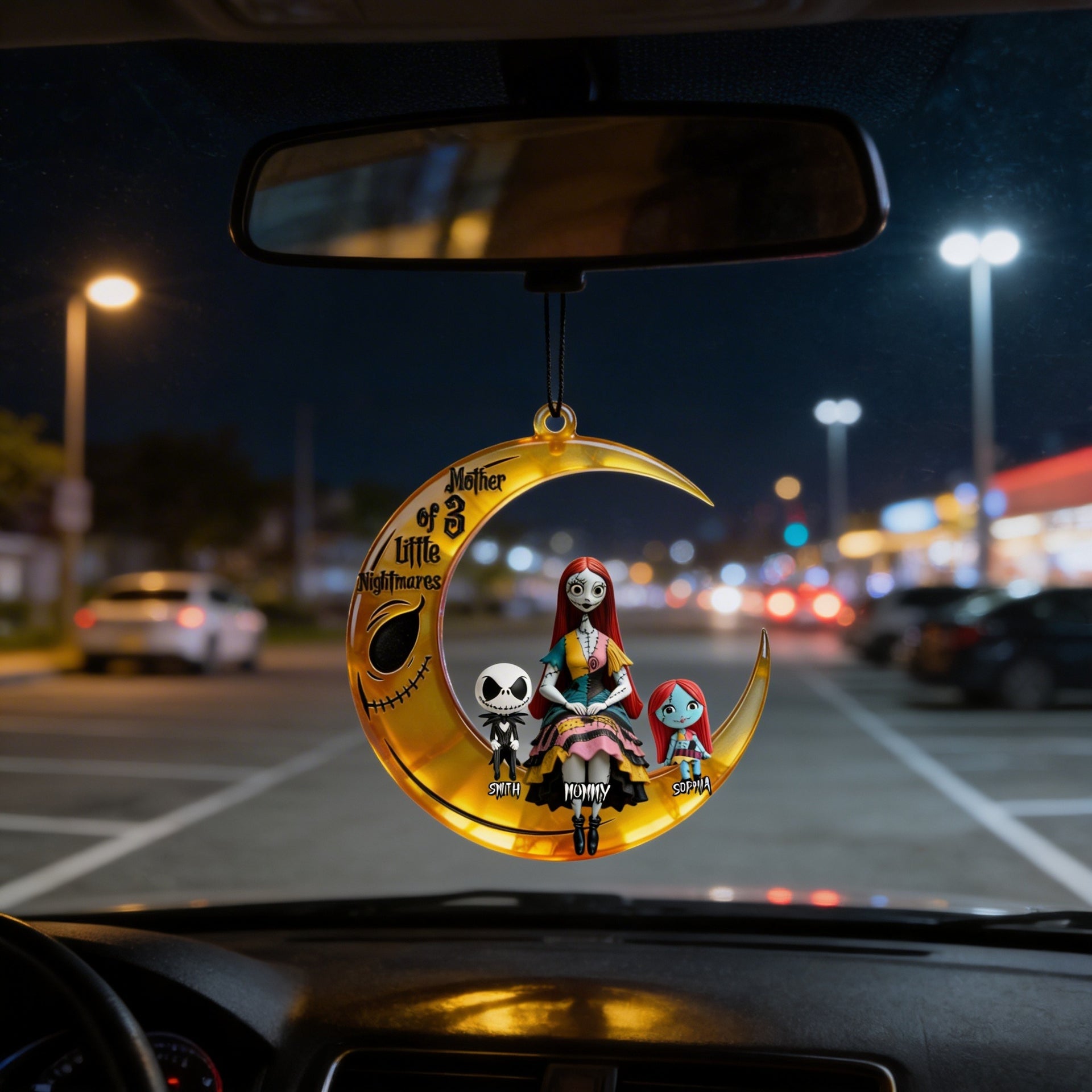 Personalized Car Hanger Gift For Mom Gothic Moon Ornament Mother Of Nightmares Car Charm