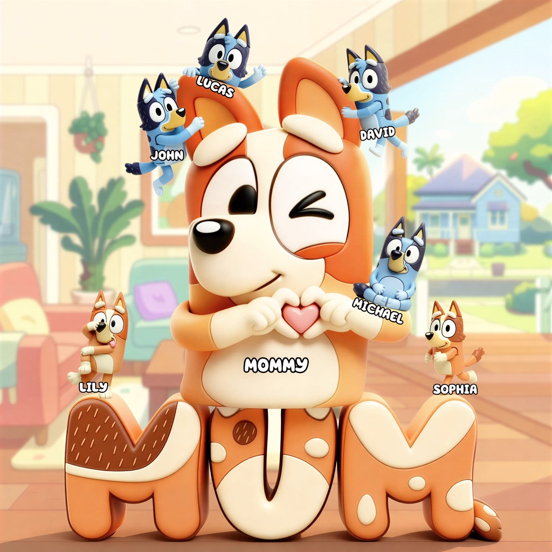 Personalized Mom Acrylic Plaque with Children Names – Family Love Decor – Gift For Mom