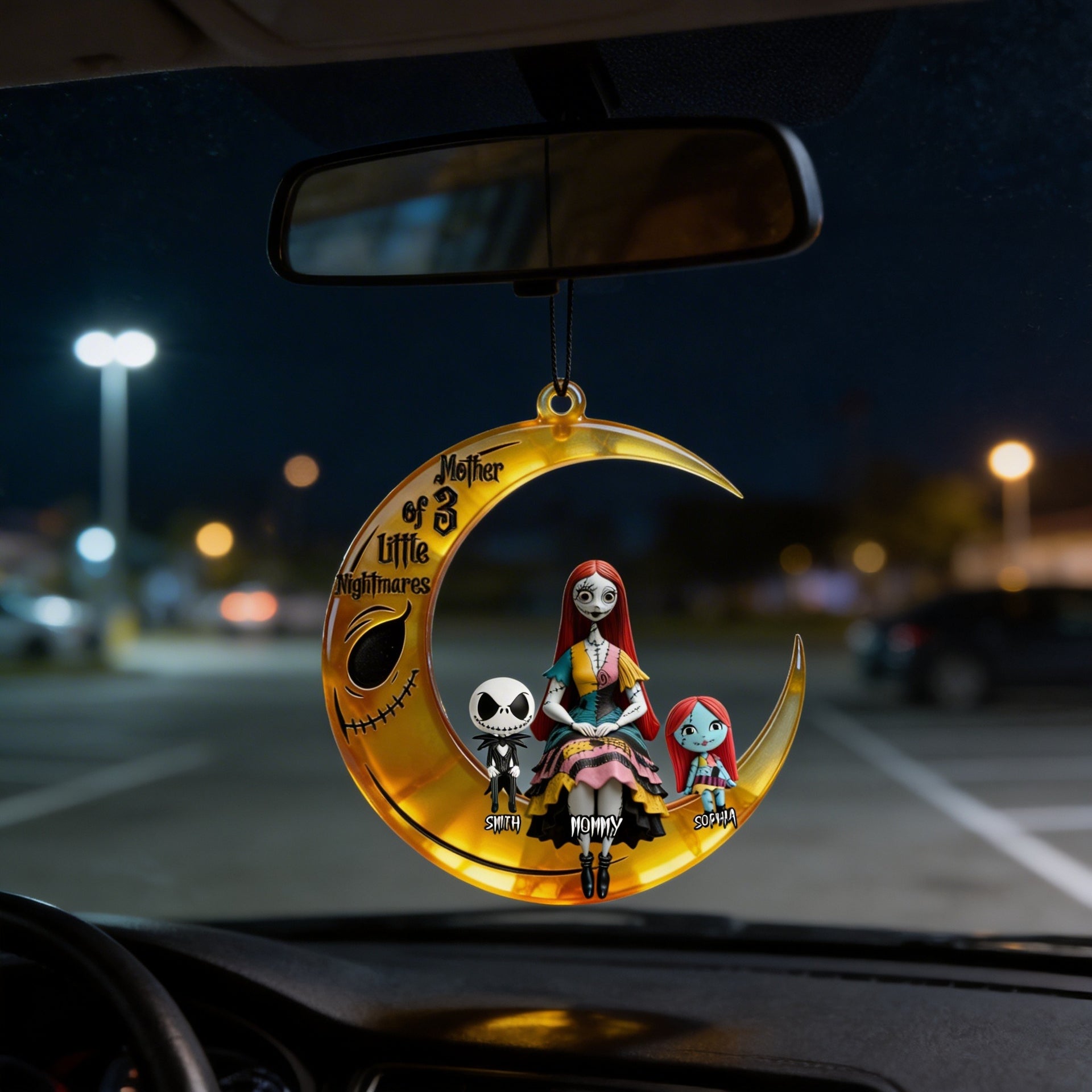 Personalized Car Hanger Gift For Mom Gothic Moon Ornament Mother Of Nightmares Car Charm