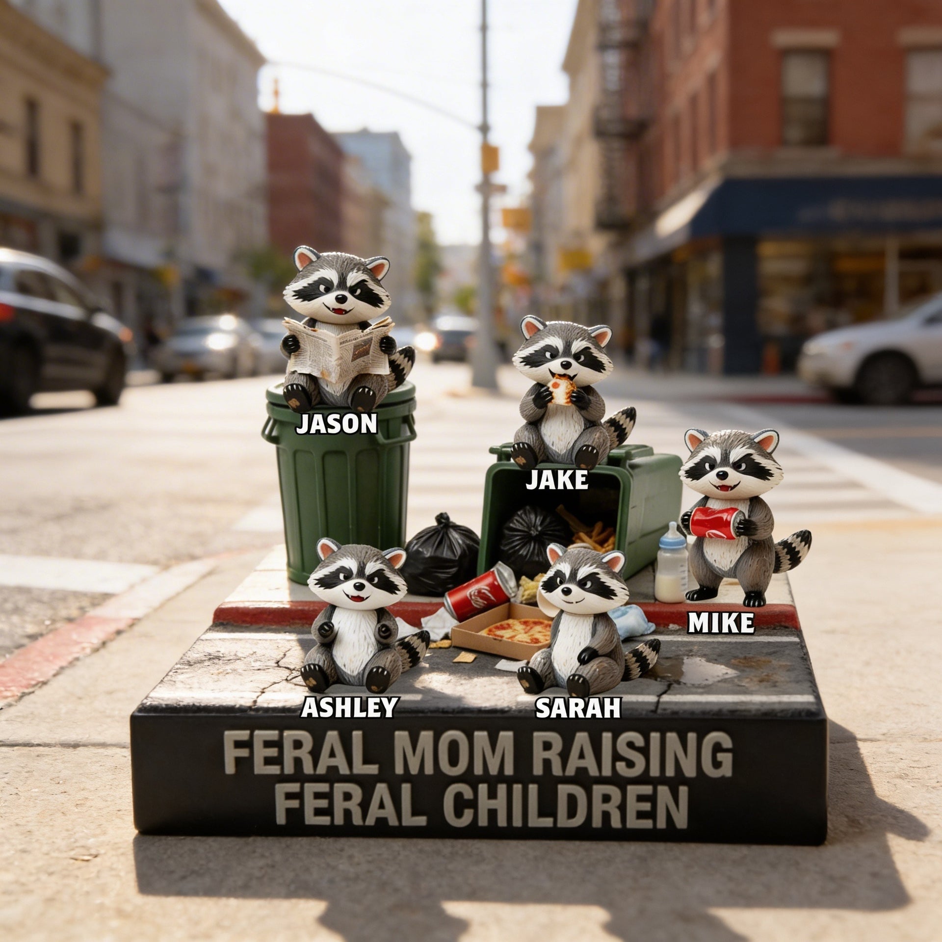 Funny Feral Mom Plaque – Personalized Custom Shape Mom Gift – Feral Mom Raising Feral Children Sign