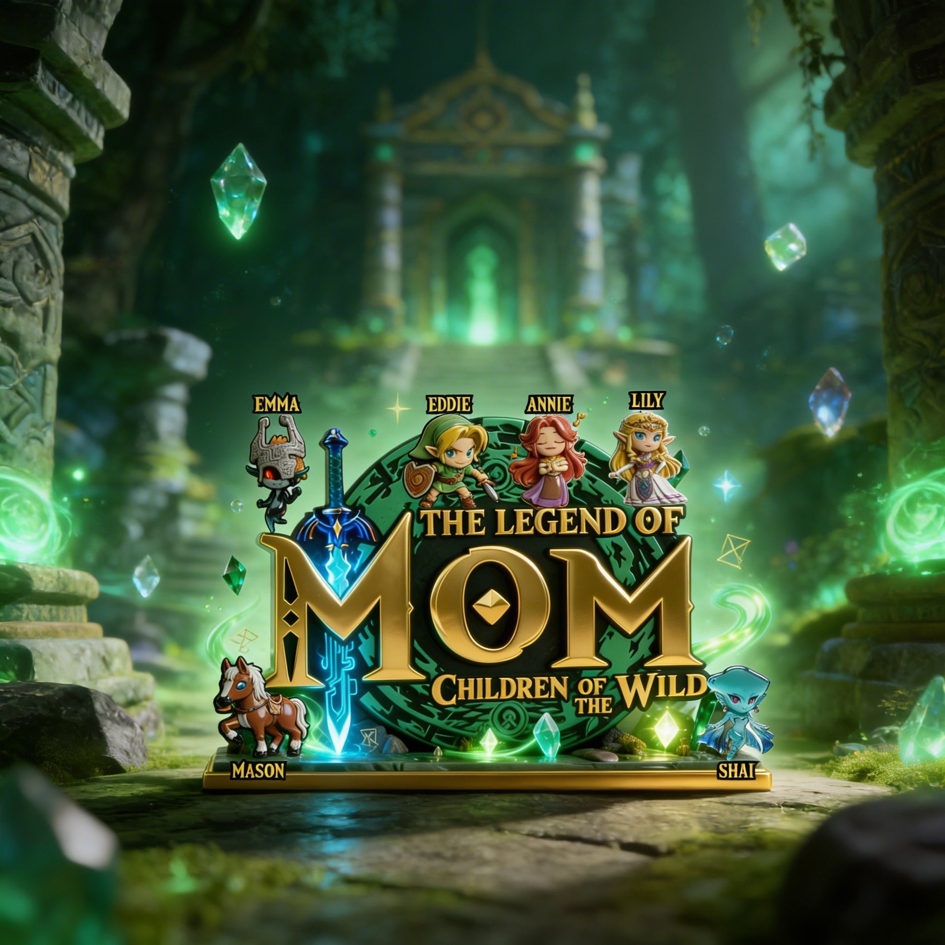 The Legend Of Mom Plaque – Personalized Fantasy Mom Gift – Custom Family Name Decor