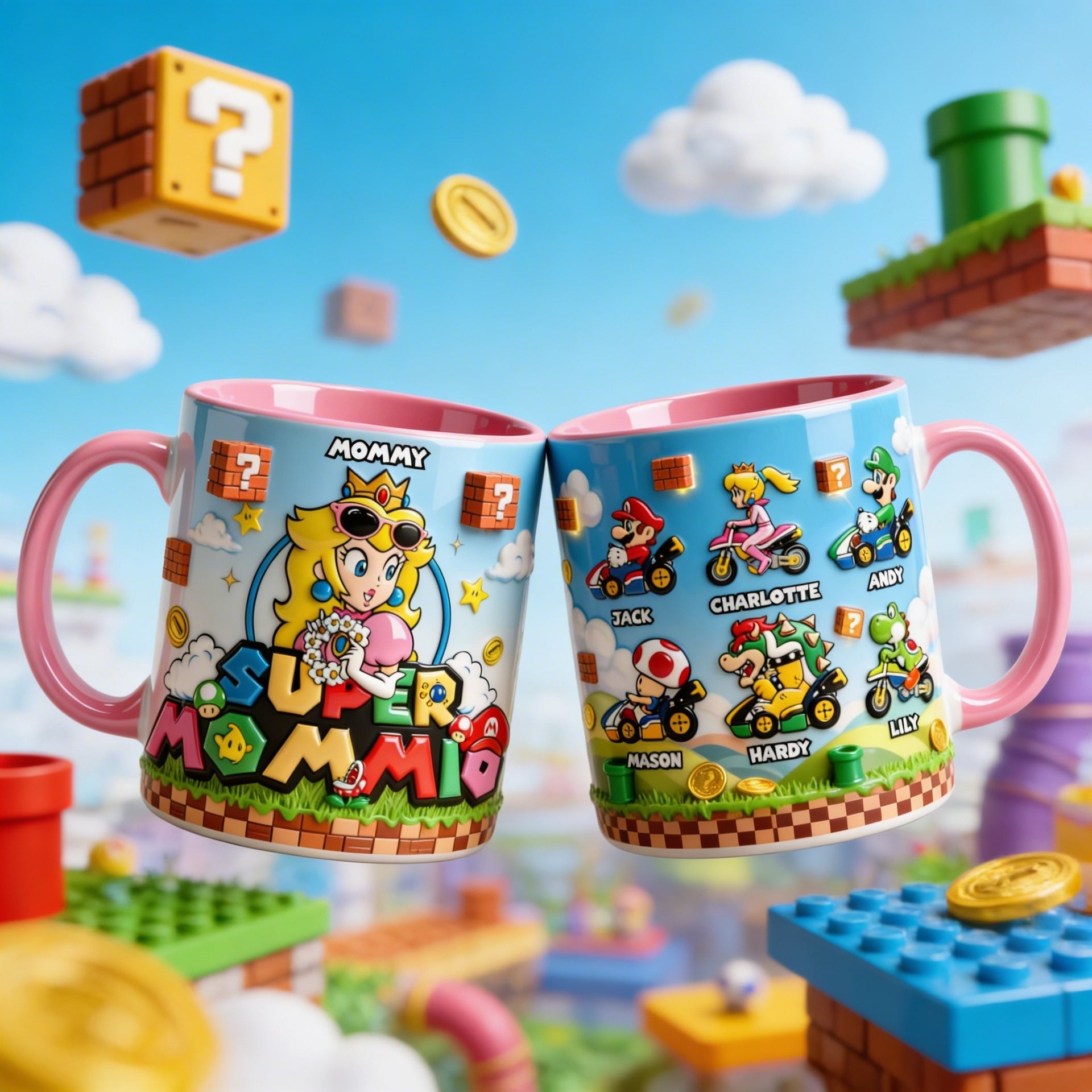 Super Momio Mug – Personalized Mom Gift From Kids – Custom Name Coffee Cup