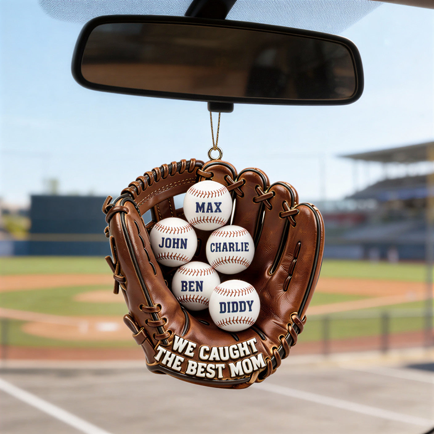Personalized Mom Car Hanging Ornament with Children Names – Gift For Mom