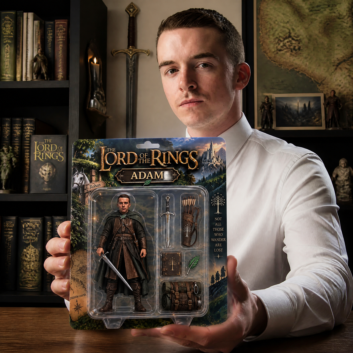 Custom Fantasy Warrior Plaque With Photo and Name, Personalized Adventure Collectible Decor, Gift for Fantasy Fans and Collectors hn23092026