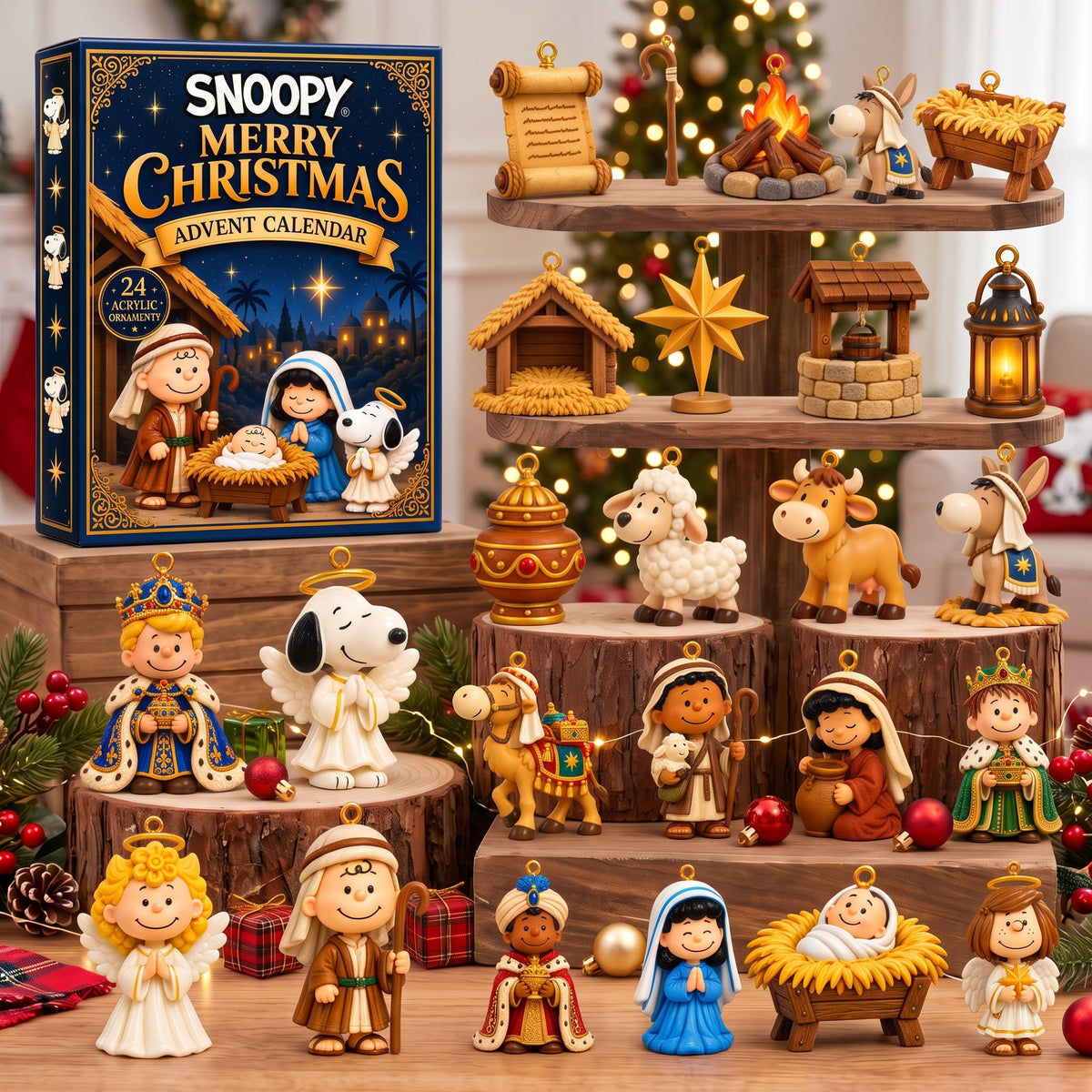 Christmas Advent Calendar Box With 24 Collectible Ornaments, Holiday Decoration Gift for Christmas Lovers and Collectors hn26092026