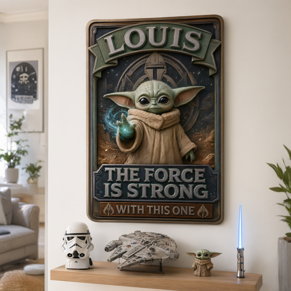 Custom Space Warrior Metal Sign With Name, Personalized Sci-Fi Wall Decor, Gift for Sci-Fi Fans and Collectors hn23092026