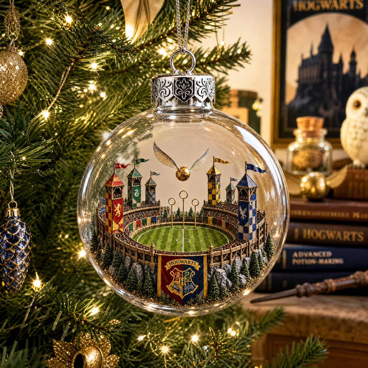 Wizard World Christmas Ornament With Name, Personalized Fantasy Location Holiday Decoration, Gift for Fantasy Fans hn22092026thg