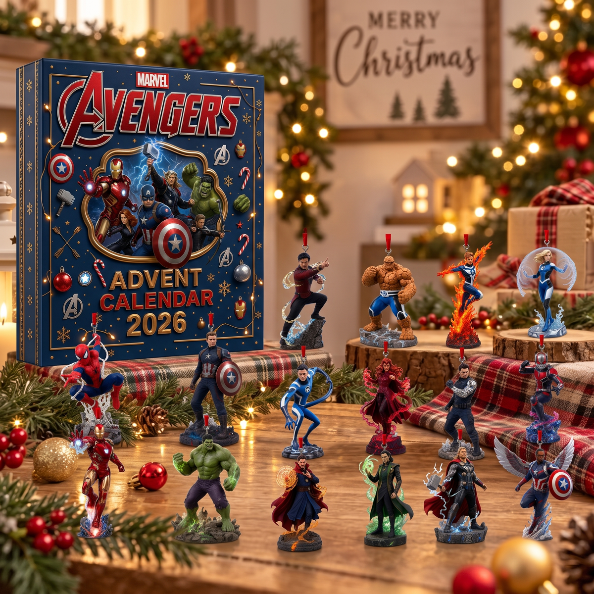 Superhero Advent Calendar Box, Personalized Holiday Countdown Gift, Collectible Christmas Gift for Comic Fans and Collectors