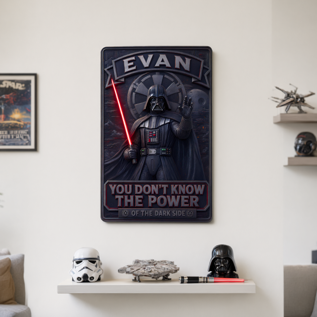Custom Space Warrior Metal Sign With Name, Personalized Sci-Fi Wall Decor, Gift for Sci-Fi Fans and Collectors hn23092026
