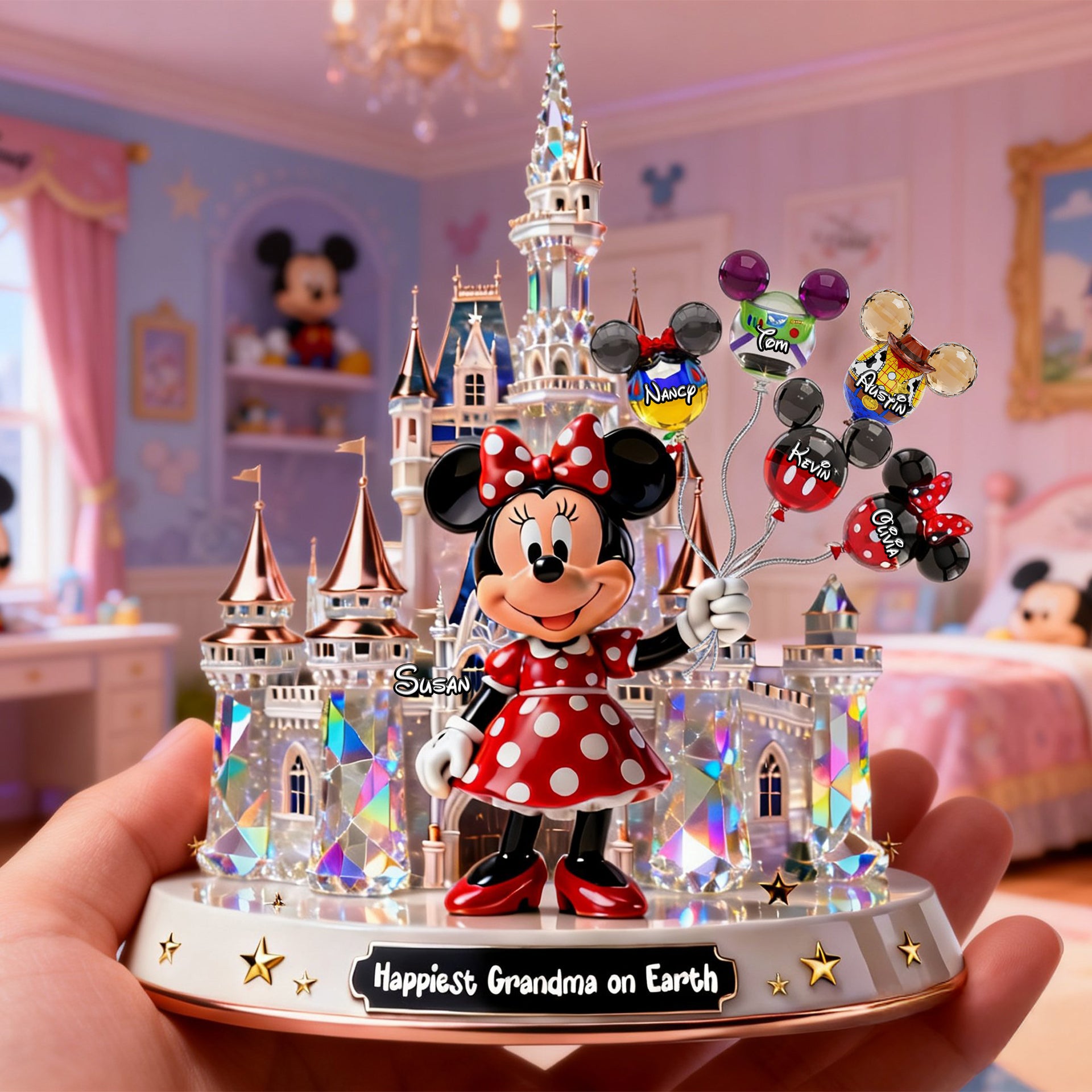 Personalized Cute Cartoon Grandma Acrylic Plaque with Kids Names Gift For Mom