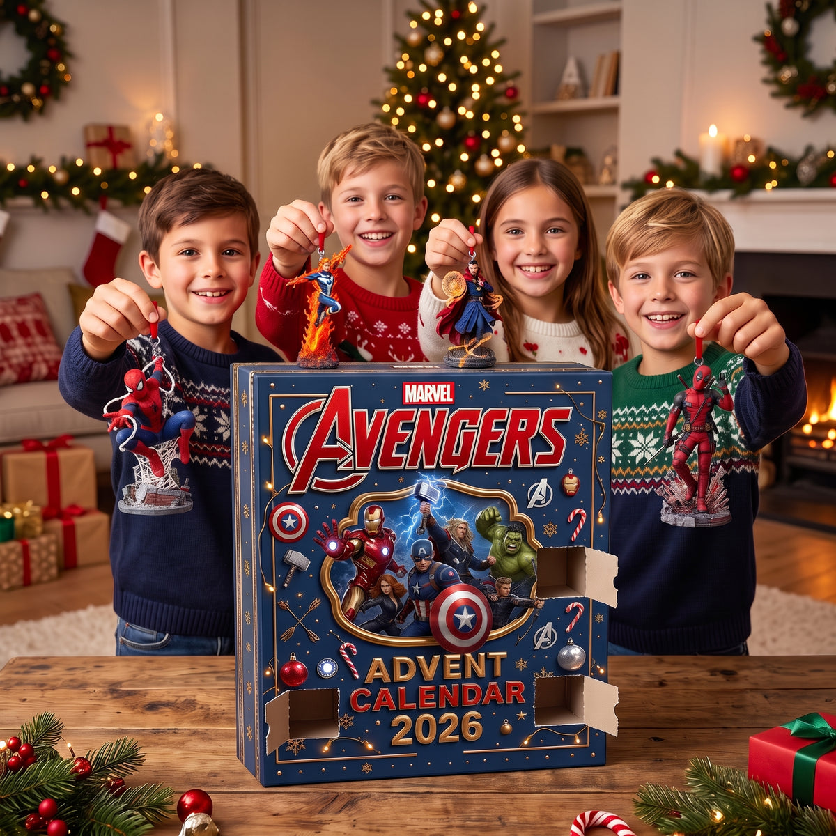Superhero Advent Calendar Box, Personalized Holiday Countdown Gift, Collectible Christmas Gift for Comic Fans and Collectors