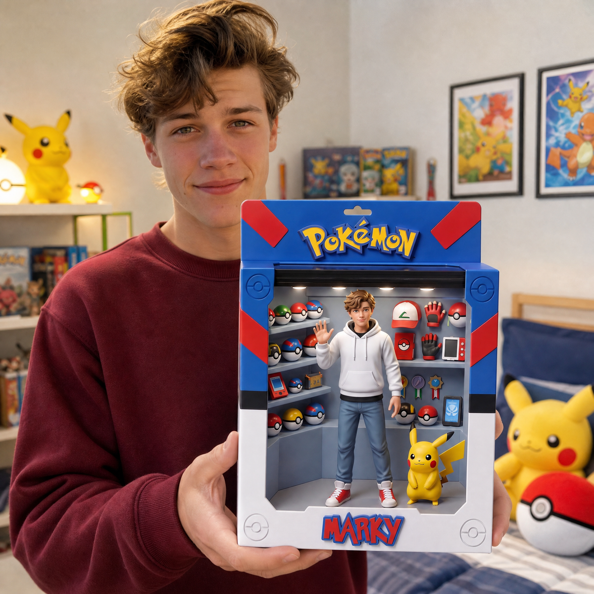 Custom Monster Trainer Box Plaque With Photo and Name, Personalized Gaming Collectible Decor, Gift for Game Fans and Collectors hn22092026