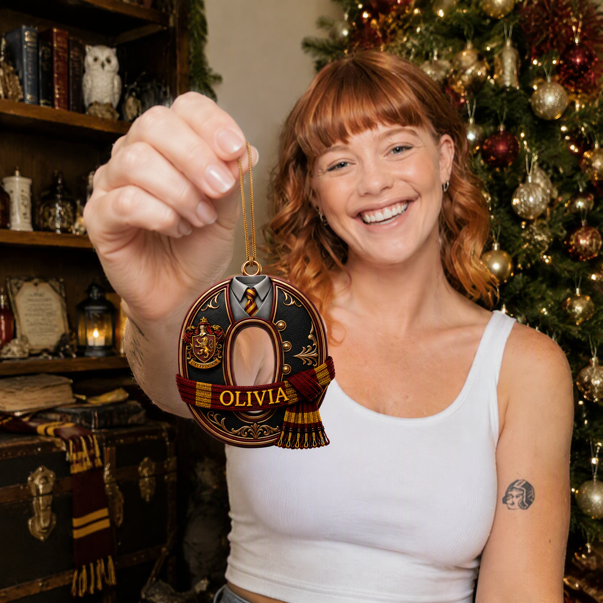 Custom Name Wizard Alphabet Christmas Ornament, Personalized Magic Letter Tree Decoration, Gift for Fantasy Lovers hn29082026