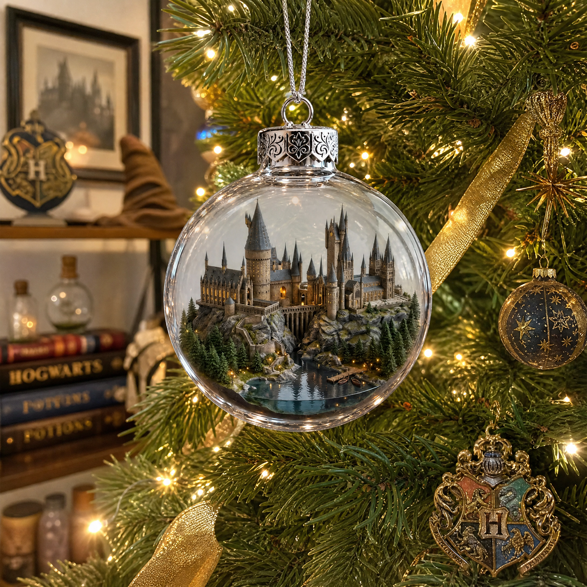 Wizard World Christmas Ornament With Name, Personalized Fantasy Location Holiday Decoration, Gift for Fantasy Fans hn22092026thg