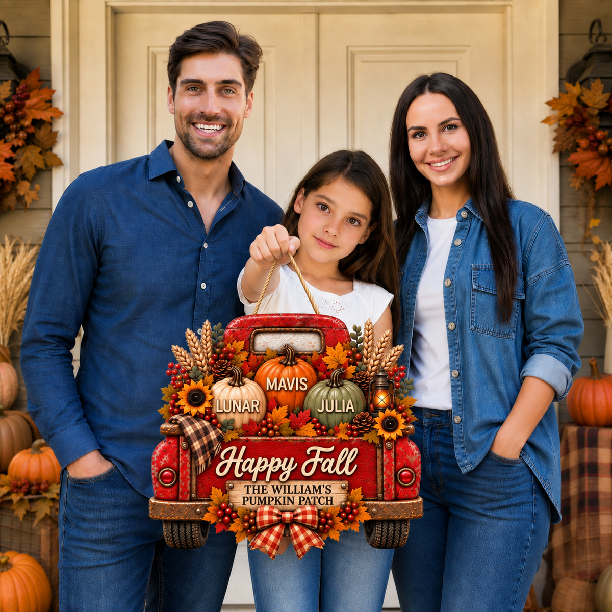 Custom Family Name Christmas Door Hanger, Personalized Holiday Truck Door Decor, Gift for Families and Homeowners hn04092026