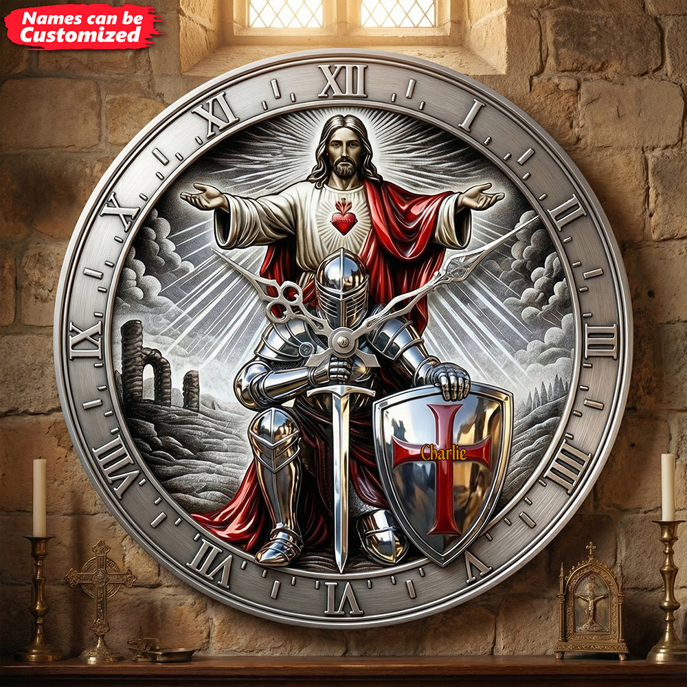 Personalized Christian Wall Clock – Jesus Fan Lover Custom Name Faith Gift