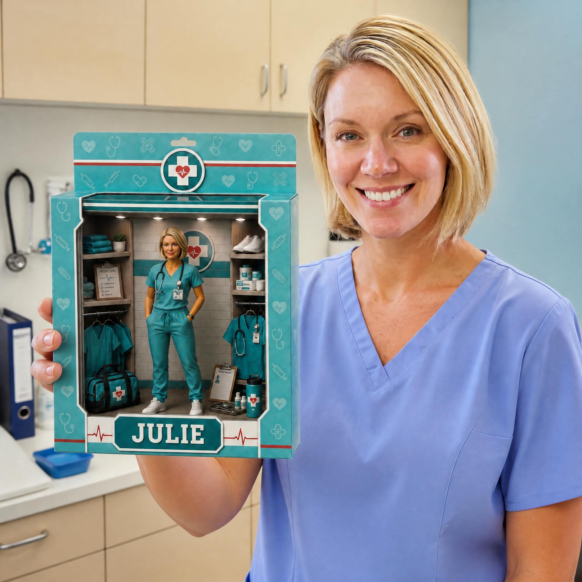 Custom Photo Name Nurse Box Plaque, Personalized Healthcare Worker Display Decor, Gift for Nurses and Medical Professionals hn03092026