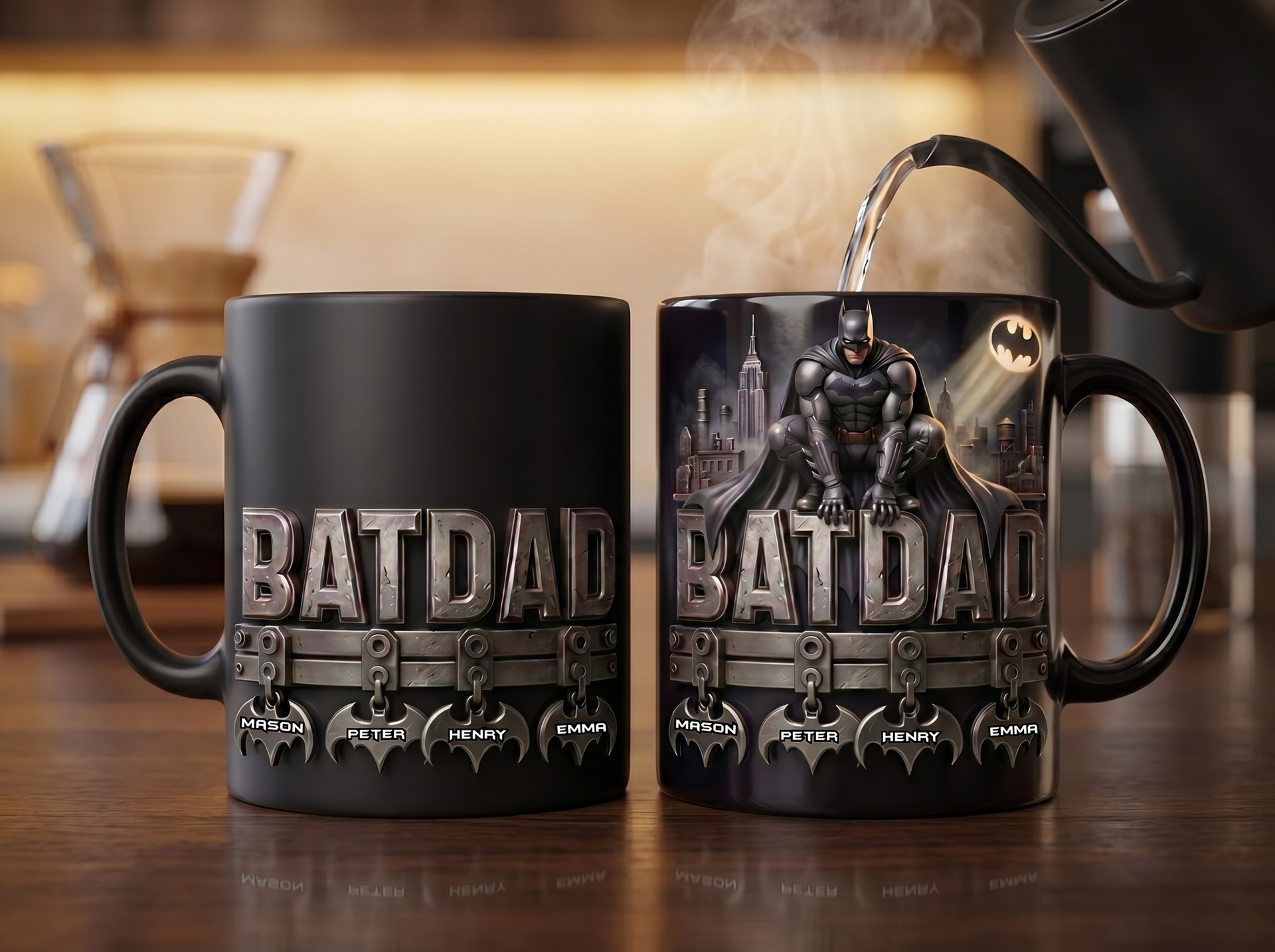 Custom Heat Changing Mug, Personalized Superhero Coffee Mug, Magic Color Change Mug, Custom Fan Gift For Him, Funny Dad Mug