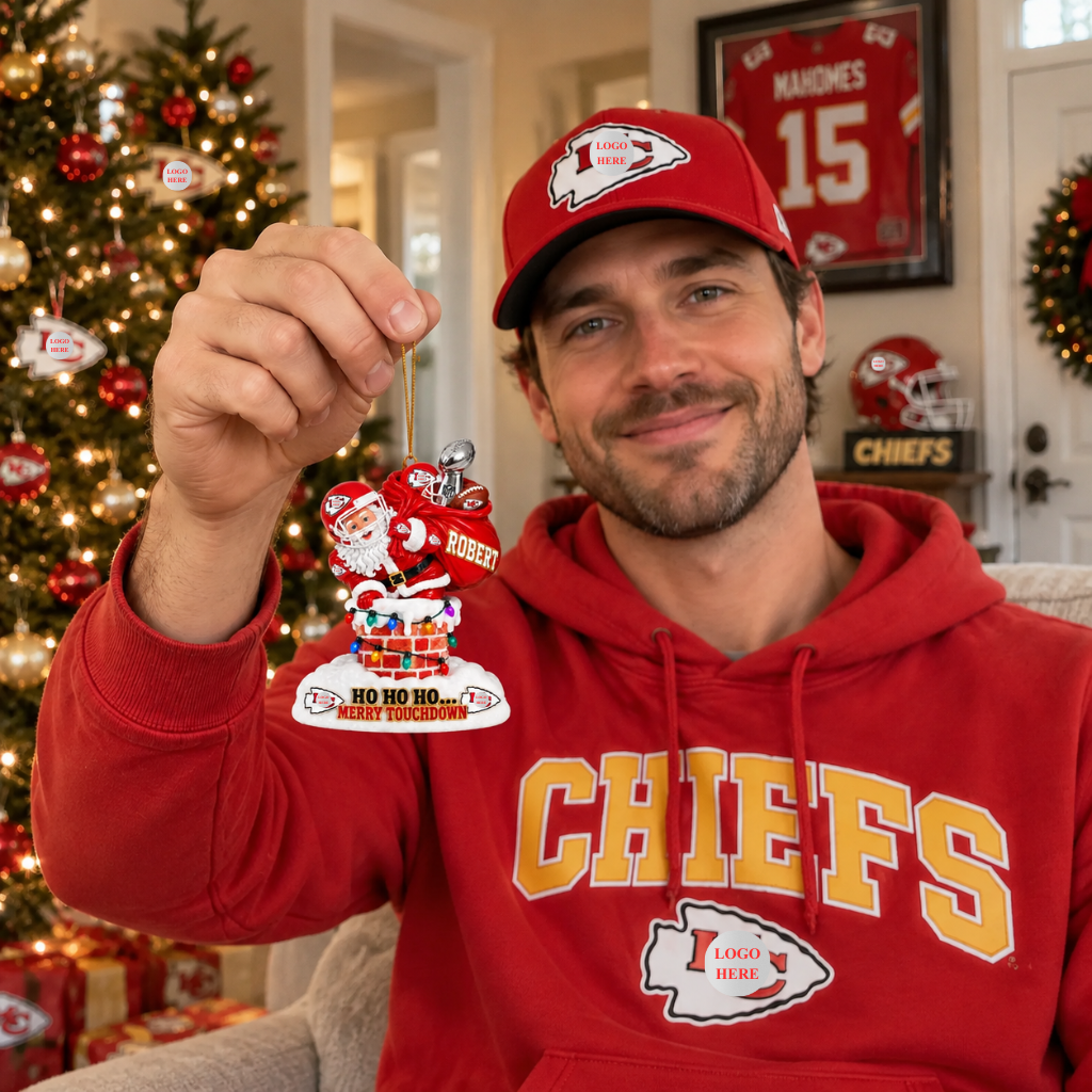 Football Santa Christmas Ornament With Custom Name, Personalized Holiday Tree Decor, Funny Sports Keepsake Gift for Football Fans hn22102026tp