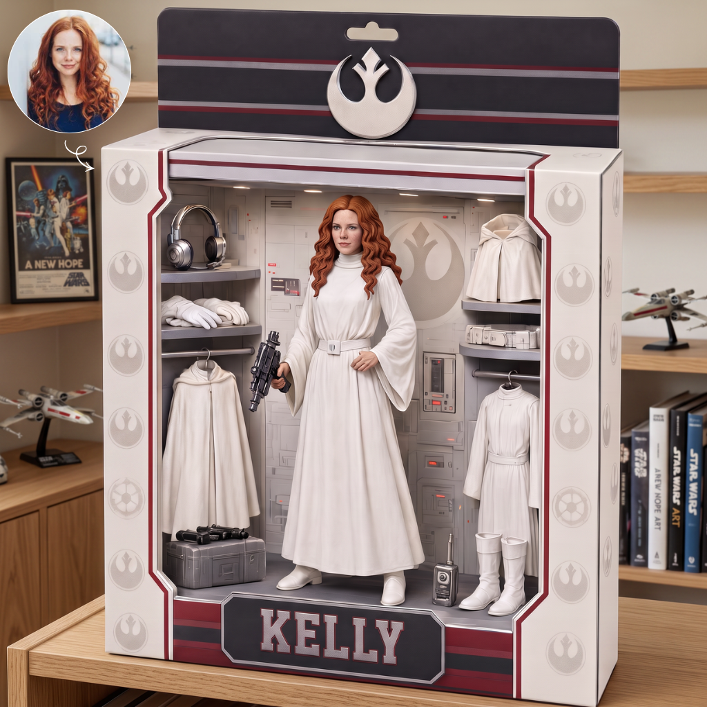 Custom Photo Name Sci-Fi Box Plaque, Personalized Space Character Display Decor, Gift for Space Fans and Collectors hn07092026